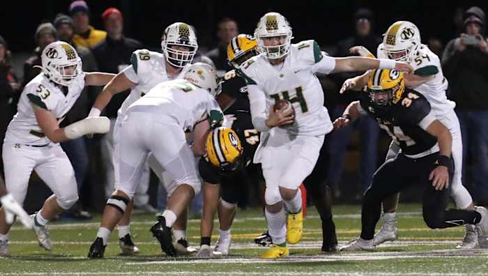 Medina High quarterback Drew Allar was named Ohio's Mr. Football after throwing for 4,444 yards during his senior season. (Mike Cardew/Akron Beacon Journal)